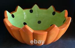 RARE Dept 56 Google Eye Jack O Lantern Halloween Candy Ceramic Bowl