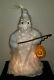 Rare Dept 56 Halloween Large White Color Changing Fiber Optic Ghost 25 Retired