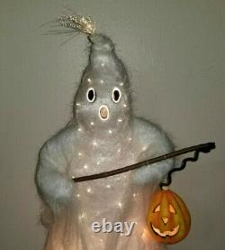RARE Dept 56 Halloween LARGE White Color Changing Fiber Optic Ghost 25 Retired