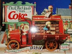 RARE Enesco Coca-Cola DECK THE HAULS Rolling Truck Action/Lights Music Box VIDEO