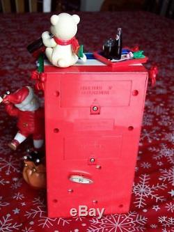 RARE Enesco Lighted Santa's Pepsi Cola Vending Machine Multi-Action Music Box