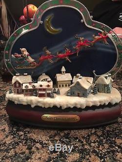 RARE Enesco Santa Claus is Coming To Town Moving Sleigh/Lights Music Box