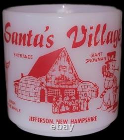 RARE Federal Milk Glass SANTA'S VILLAGE Mug Jefferson NH Lot of 3 Mugs