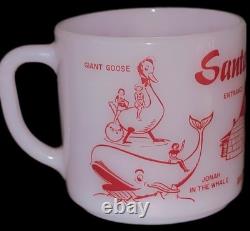 RARE Federal Milk Glass SANTA'S VILLAGE Mug Jefferson NH Lot of 3 Mugs