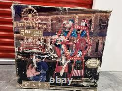 RARE GEMMY 2007 CHRISTMAS FERRIS WHEEL ROTATES LIGHTS UP 5' With 6 CHARACTER SWING