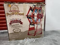 RARE GEMMY 2007 CHRISTMAS FERRIS WHEEL ROTATES LIGHTS UP 5' With 6 CHARACTER SWING