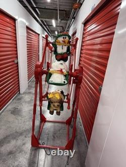 RARE GEMMY 2007 CHRISTMAS FERRIS WHEEL ROTATES LIGHTS UP 5' With 6 CHARACTER SWING