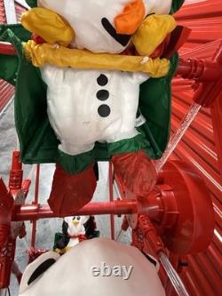 RARE GEMMY 2007 CHRISTMAS FERRIS WHEEL ROTATES LIGHTS UP 5' With 6 CHARACTER SWING