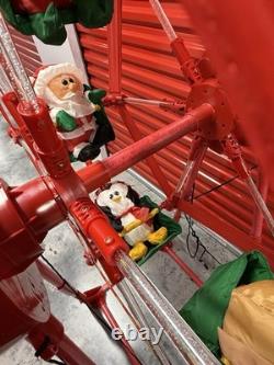 RARE GEMMY 2007 CHRISTMAS FERRIS WHEEL ROTATES LIGHTS UP 5' With 6 CHARACTER SWING