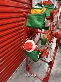 RARE GEMMY 2007 CHRISTMAS FERRIS WHEEL ROTATES LIGHTS UP 5' With 6 CHARACTER SWING