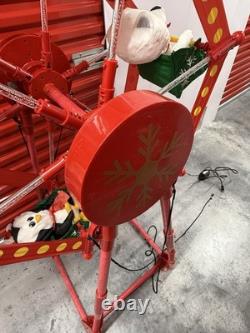 RARE GEMMY 2007 CHRISTMAS FERRIS WHEEL ROTATES LIGHTS UP 5' With 6 CHARACTER SWING