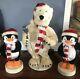 Rare! Gemmy 3 Piece Animated Christmas Band Polar Bear And Penguin Combo Withbox