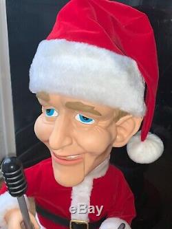 RARE Gemmy BING CROSBY Moving Singing Animated Christmas Santa Figure Doll 2002