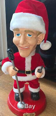 RARE Gemmy BING CROSBY Moving Singing Animated Christmas Santa Figure Doll 2002