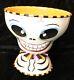 Rare Large Department 56 Halloween Skeleton Ghoul Candy Bowl Dish Retired