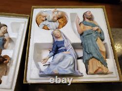 RARE Lenox Porcelain Renaissance Christmas Nativity Set with Manger