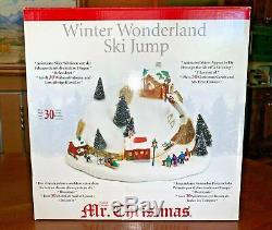 RARE MR. CHRISTMAS Winter Wonderland Ski Jump Action/Lites 30 Tune Music Box MIB