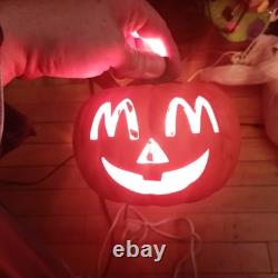 RARE McDonald's Halloween double sided Ceramic Pumpkin 1996 Vintage Light-Up