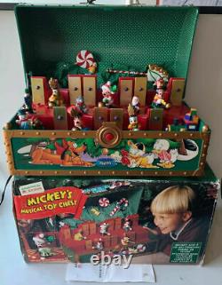 RARE Mr. Christmas Disney Mickeys Musical Toy Chest 35 Carols with Box VIDEO