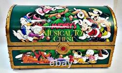 RARE Mr. Christmas Disney Mickeys Musical Toy Chest 35 Carols with Box VIDEO