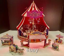 RARE Mr. Christmas Gold Label Worlds Fair Big Top Circus Tent Animated Musical