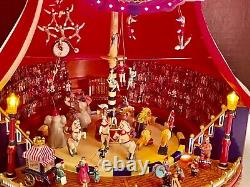 RARE Mr. Christmas Gold Label Worlds Fair Big Top Circus Tent Animated Musical