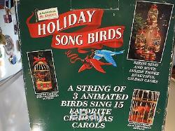 RARE Mr Christmas Holiday Songbirds Multi-Action/Lights 15 Carol Music Box