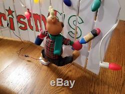 RARE Mr Christmas Vintage Deck the Fence Animated with Music & Lights MUST SEE