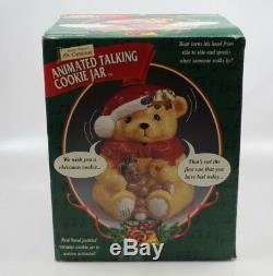 RARE NEW Mr ChristmasTeddy Bear Moving/Talking Cookie Jar Motion Sensor NIB
