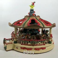 RARE New Bright 1997 Supersize Animated Christmas Holiday Musical Carousel WORKS