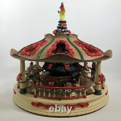 RARE New Bright 1997 Supersize Animated Christmas Holiday Musical Carousel WORKS