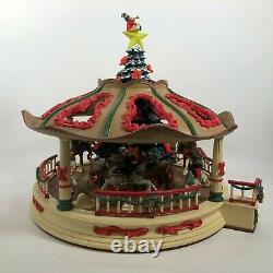 RARE New Bright 1997 Supersize Animated Christmas Holiday Musical Carousel WORKS