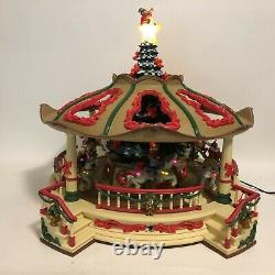 RARE New Bright 1997 Supersize Animated Christmas Holiday Musical Carousel WORKS