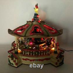 RARE New Bright 1997 Supersize Animated Christmas Holiday Musical Carousel WORKS