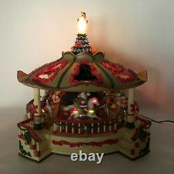 RARE New Bright 1997 Supersize Animated Christmas Holiday Musical Carousel WORKS