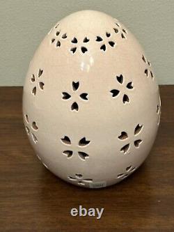 RARE New Pottery Barn Ceramic Terracotta Pierced PINK Egg Spring Easter