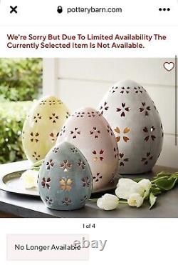 RARE New Pottery Barn Ceramic Terracotta Pierced PINK Egg Spring Easter