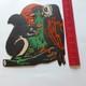 Rare Old Vintage Halloween Cardboard Diecut Die Cut Beistle Squirrel Owl 1930-50