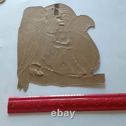 RARE Old Vintage Halloween Cardboard Diecut Die Cut Beistle Squirrel Owl 1930-50