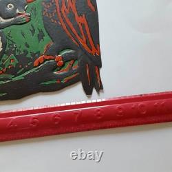 RARE Old Vintage Halloween Cardboard Diecut Die Cut Beistle Squirrel Owl 1930-50
