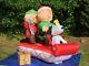 Rare Peanuts Gemmy 7' Lighted Christmas Charlie Brown Linus Airblown Inflatable