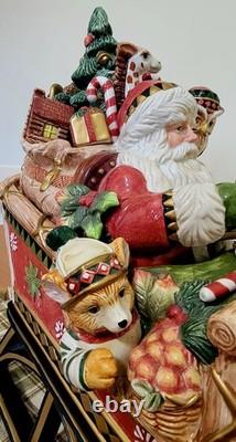 RARE/RETIRED Fitz And Floyd Christmas Lodge Full Size Cookie Jar Centerpiece