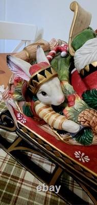 RARE/RETIRED Fitz And Floyd Christmas Lodge Full Size Cookie Jar Centerpiece