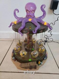 RARE RETIRED Lemax Spooky Town 2011 Octo-Swing Halloween Ride Works