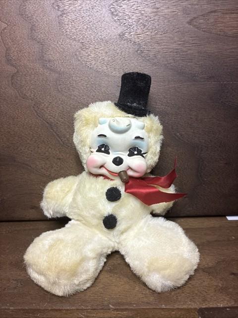 Rare Rushton Star Creation Snowman Christmas Rubber Face Mcm Plush Toy 8.5
