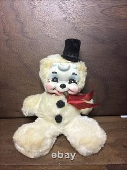 RARE Rushton Star Creation Snowman Christmas Rubber Face MCM Plush Toy 8.5