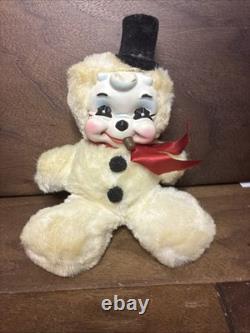 RARE Rushton Star Creation Snowman Christmas Rubber Face MCM Plush Toy 8.5
