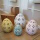 Rare S/4 Pottery Barn Ceramic Terracotta Pierced Egg Spring Easter