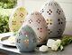 Rare S/4 Pottery Barn Ceramic Terracotta Pierced Egg Spring Easter With Tags