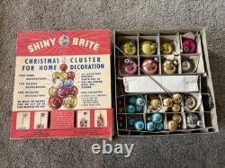 RARE Shiny Brite Vtg 1940s Christmas Cluster Centerpiece Kit Glass Holiday
